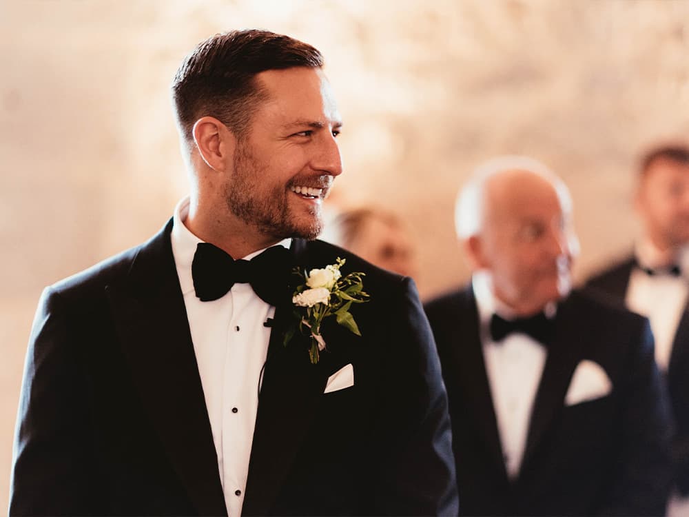 black tie wedding groom