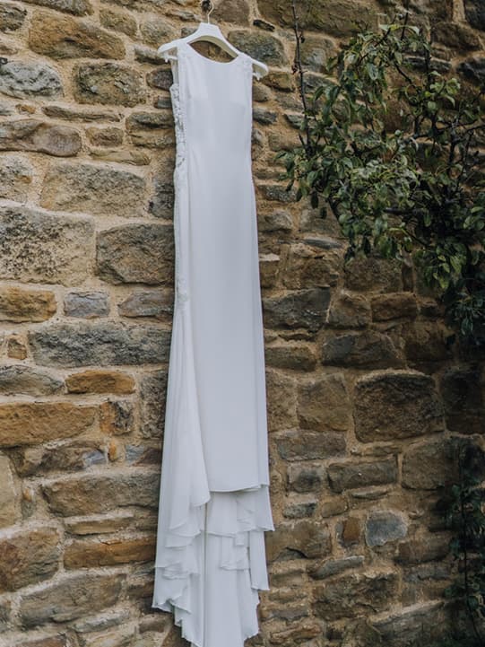 white elegant wedding dress