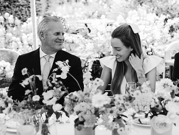 bride and groom at their wedding reception