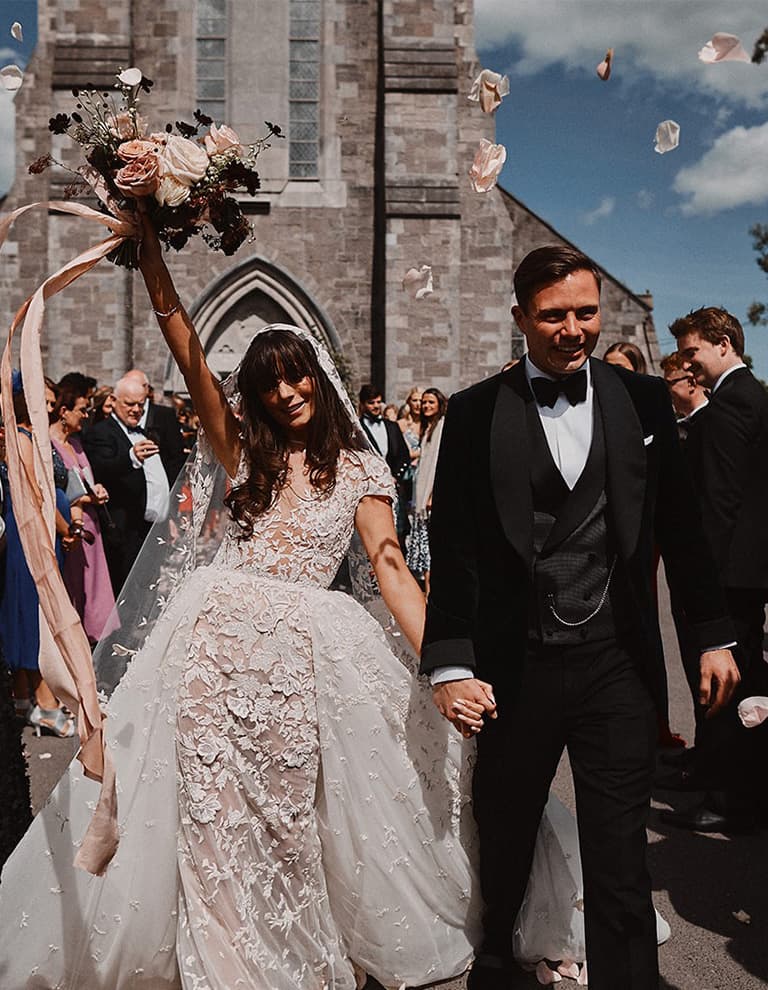 Aoidin & Christopher's exit the church