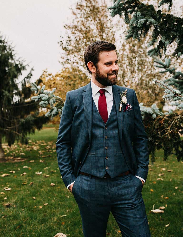 Jack in a tuxedo with red tie
