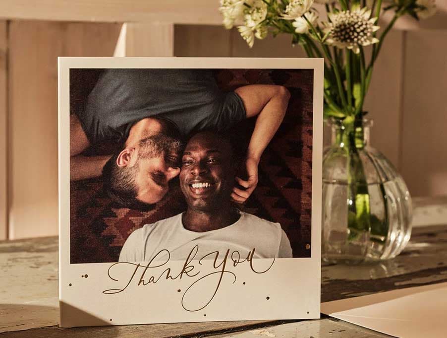 photographic thank you card from papier stationery