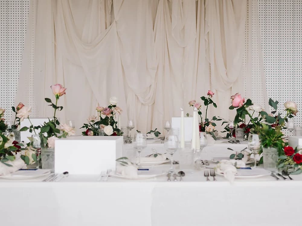 minimal wedding venue decoration