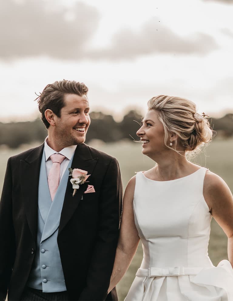 Floral Garden Marquee Wedding - Bride and Groom