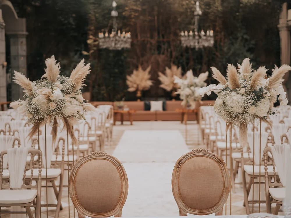 wedding aisle flower decor