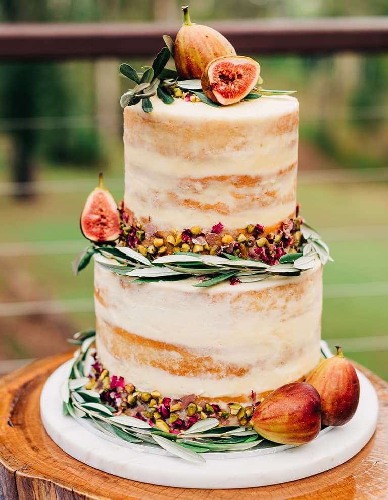 fig naked wedding cake