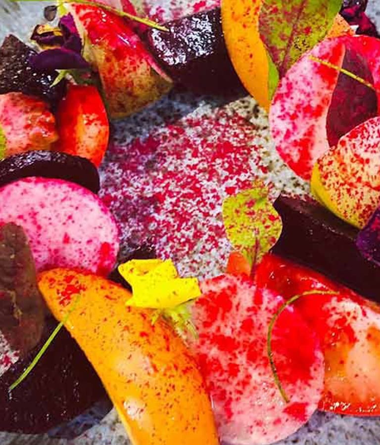 three way vibrant beetroot and tomato salad