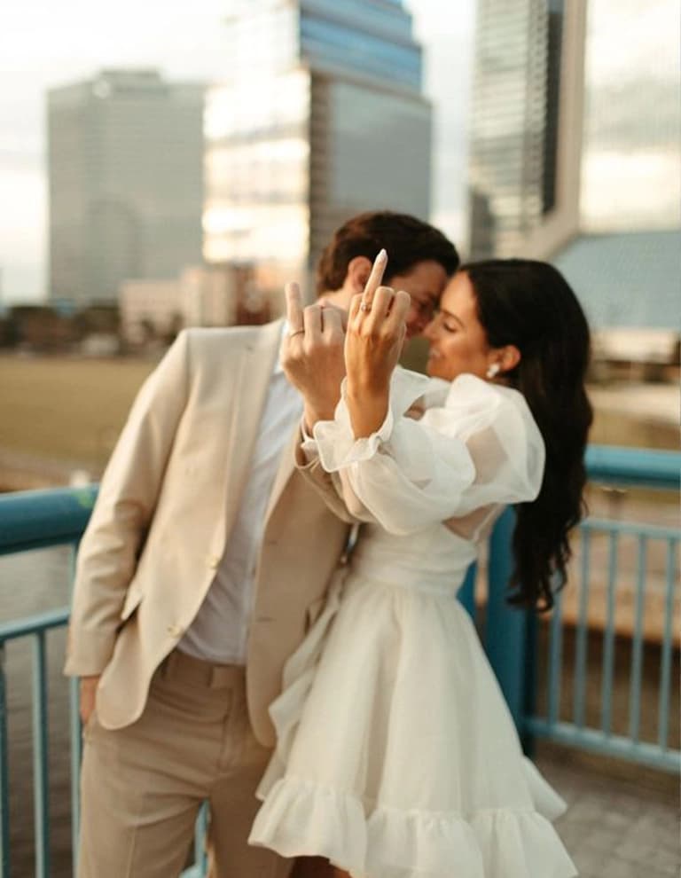 Couple city engagement shoot