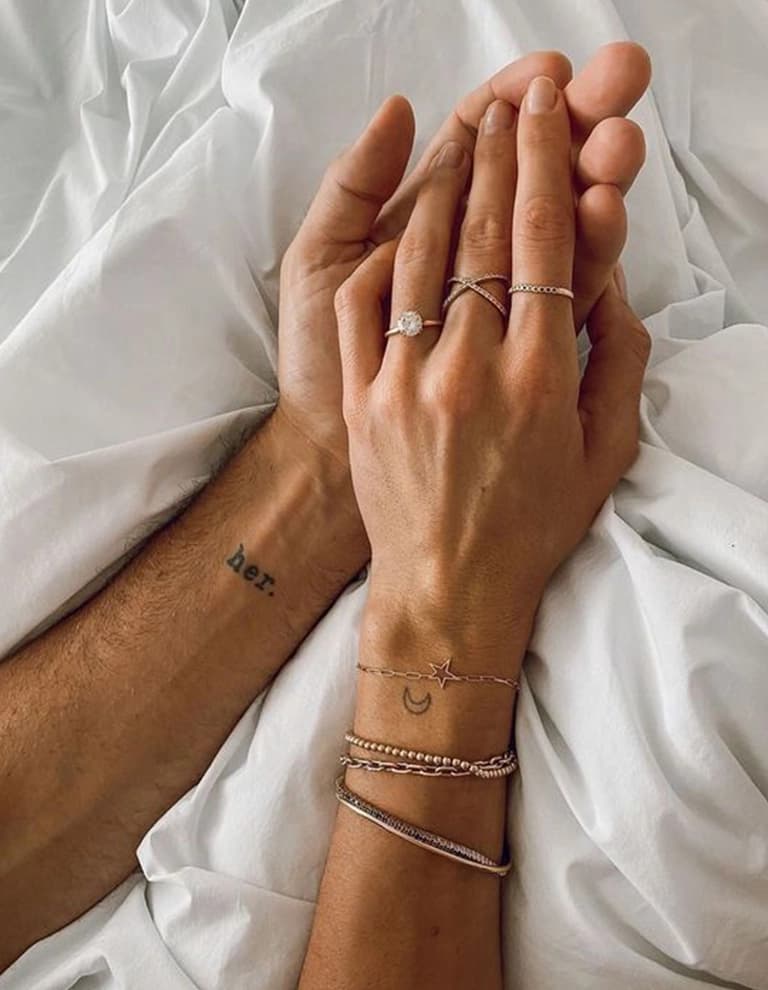 Matching couple tattoo