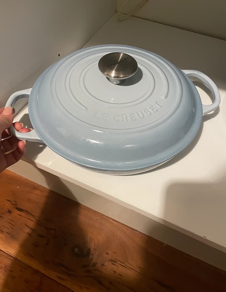 Signature Cast Iron Shallow Casserole, Coastal Blue