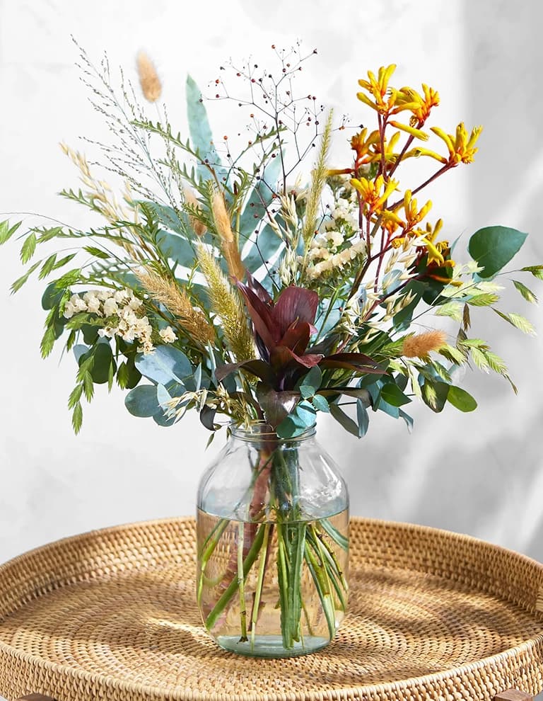 Autumn wedding flowers with wild grasses