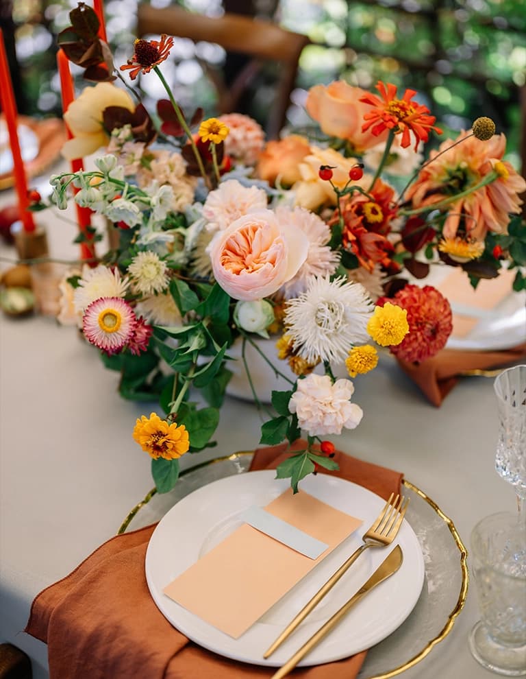 Autumn wedding tablescape