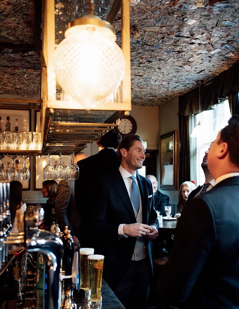 Groom celebrating
