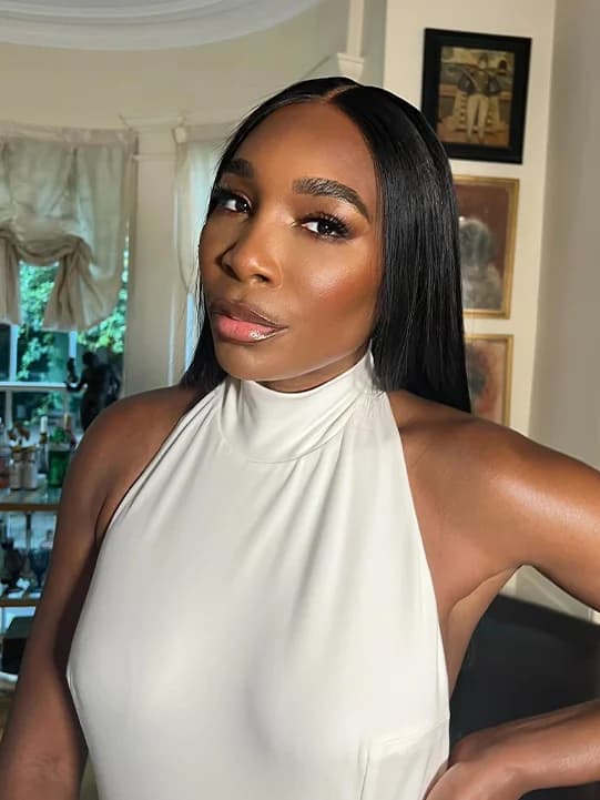 Serena Williams wearing makeup by Buster Knight