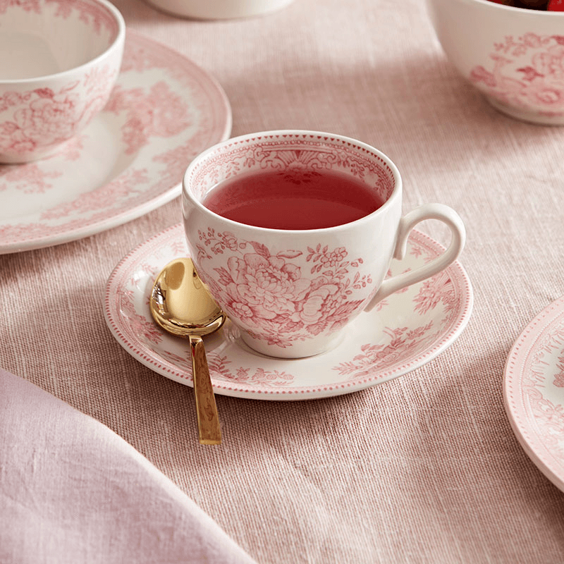 Asiatic Pheasants Breakfast Saucer, Pink