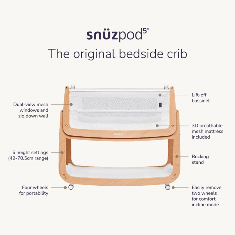 SnuzPod5 Bedside Crib