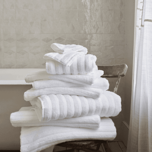 Image showing the Rib Hydrocotton Bath Towel, White product.