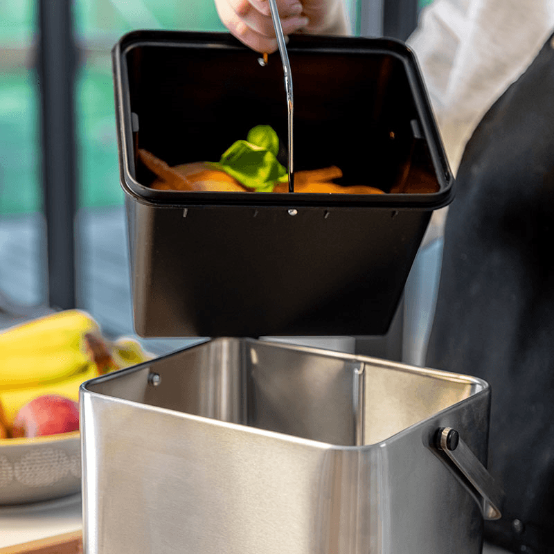 Antimicrobial Composter, Stainless Steel