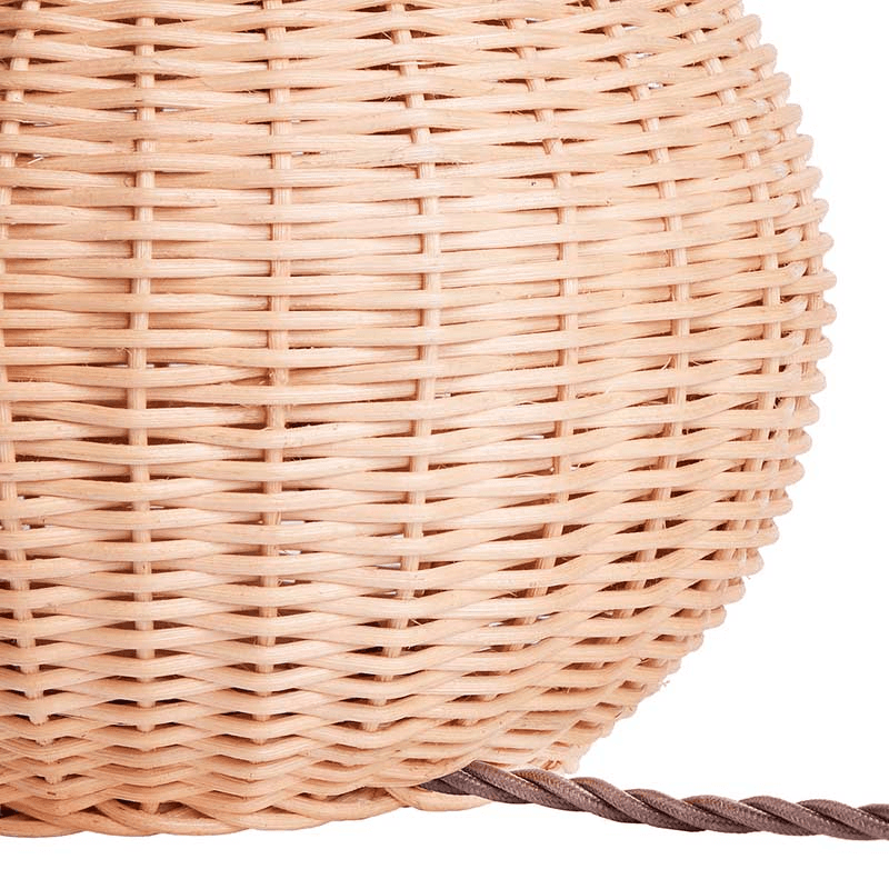 Fiasca Table Lamp, Natural Rattan