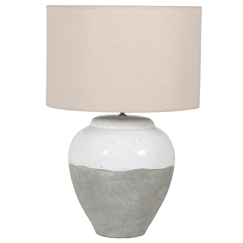 Two Tone Table Lamp, White and Grey