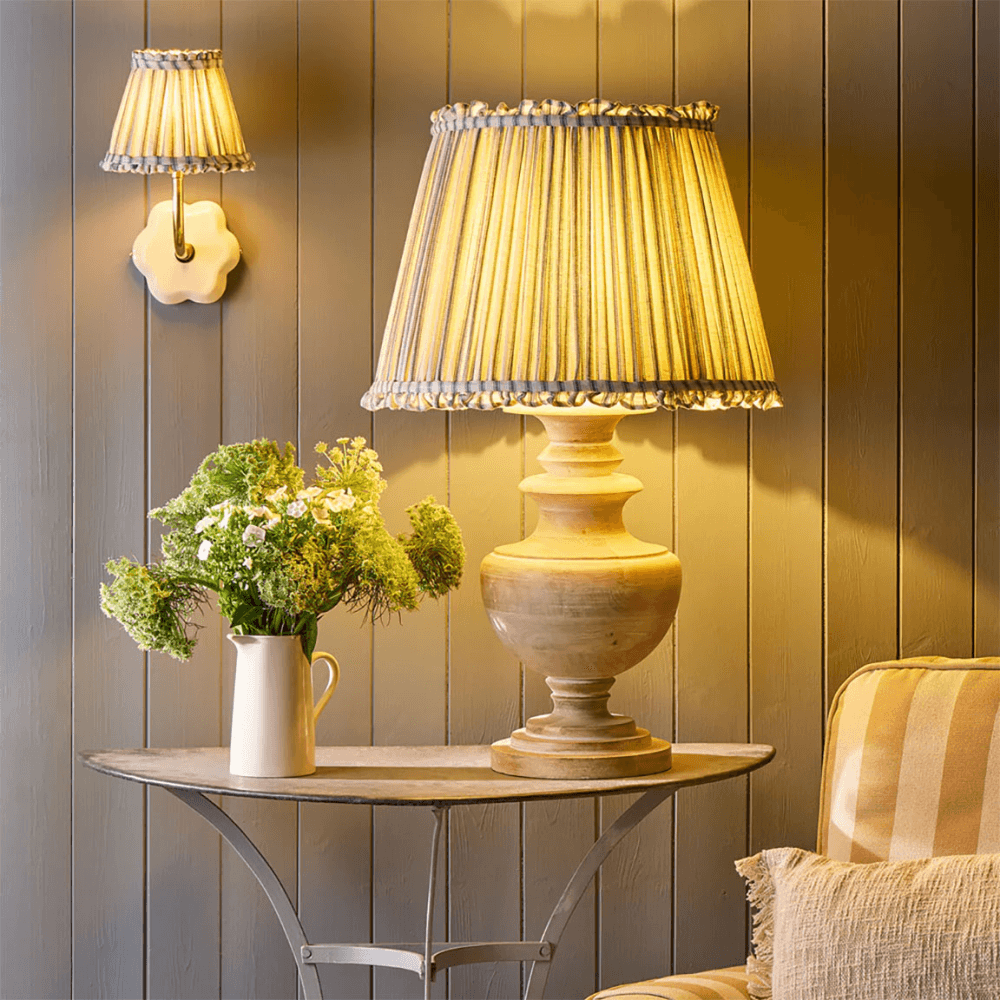 Empire Bloomer Shade, Blue Ticking Linen