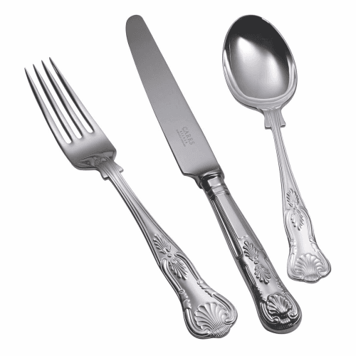Image showing the Kings Single Person Place Setting Cutlery Set, Silver Plate product.