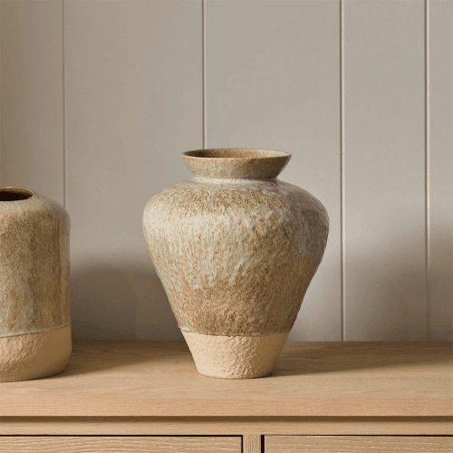 Image showing the Verwood Ceramic Urn Vase, H23cm, Beige product.