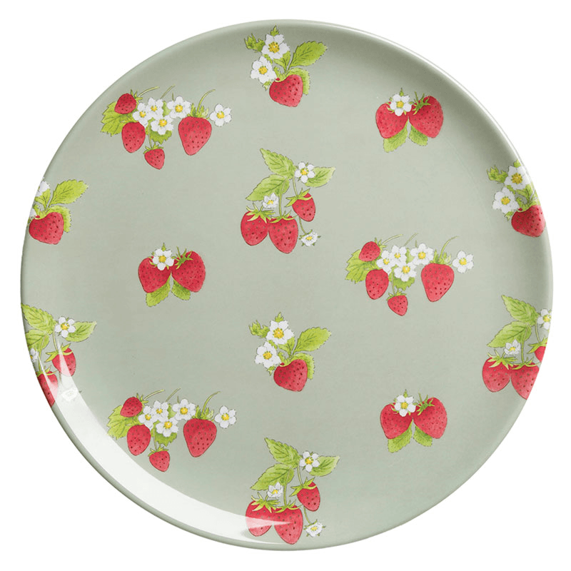 Strawberries Dinner Plate, Green, Red, White