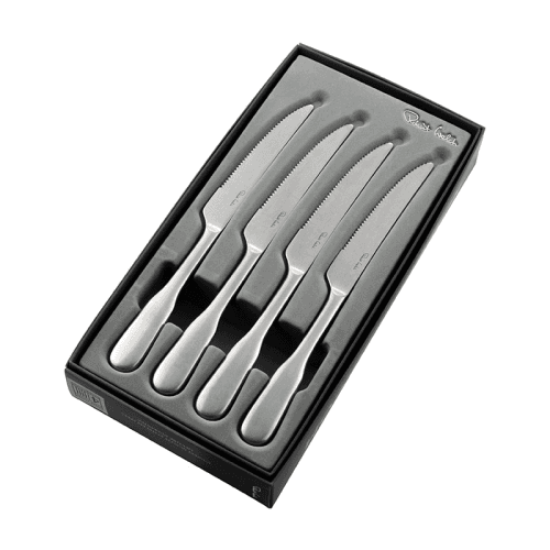 Image showing the Fiddle Vintage 4 Piece Steak Knife Set, Stainless Steel product.