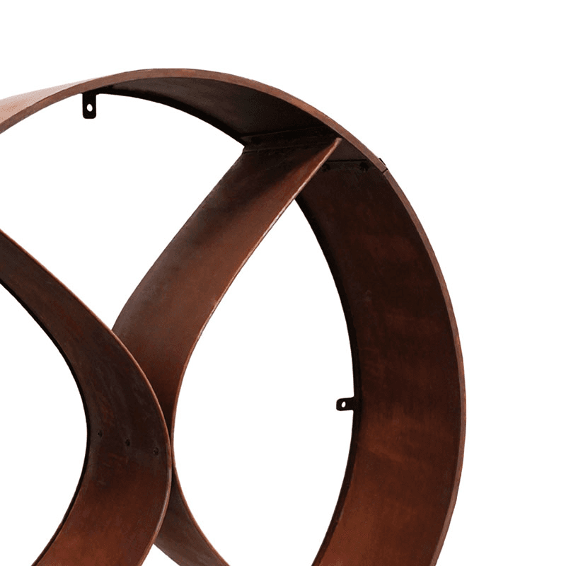 Circle Sculptural Log storage, Natural Rust