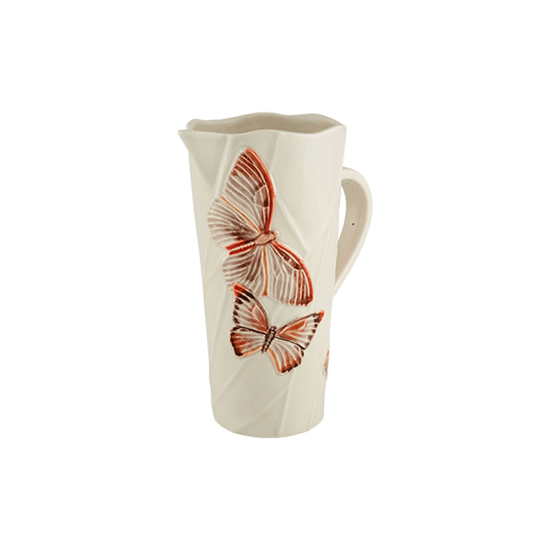 Cloudy Butterflies Pitcher, White
