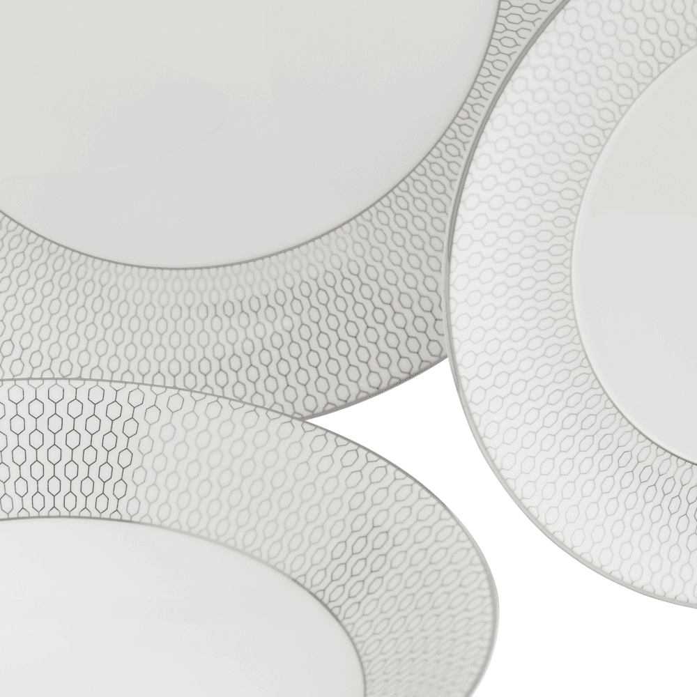 Gio Platinum 12 Piece Dinnerware Set, Platinum
