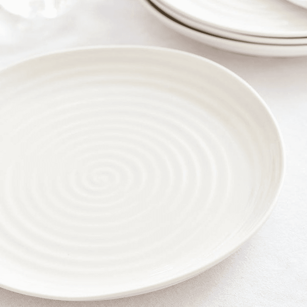 Ceramics Set of 4 dinner plates, White