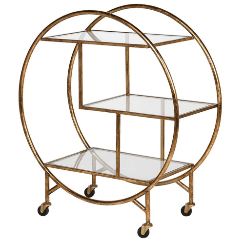 Image showing the Deco Glass Bar Trolley, 93 x 82 x 37cm, Clear product.