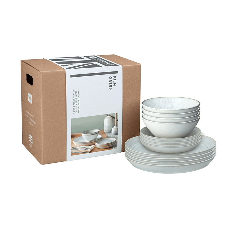 12 Piece Tableware Set, Kiln Green