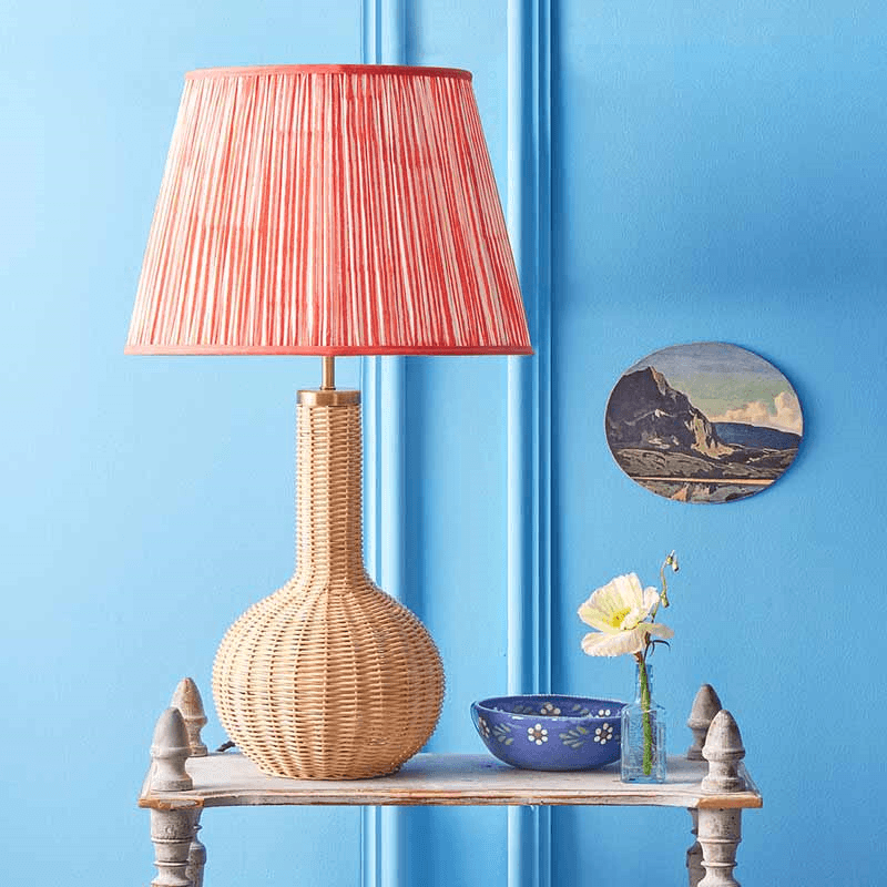 Fiasca Table Lamp, Natural Rattan