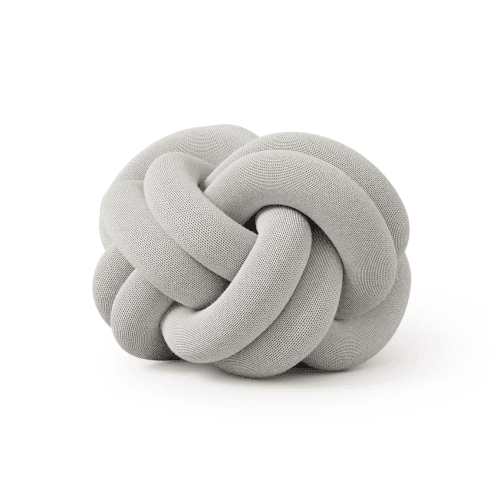 Image showing the Knot Cushion, 30 x 30 x 15 cm, white grey product.
