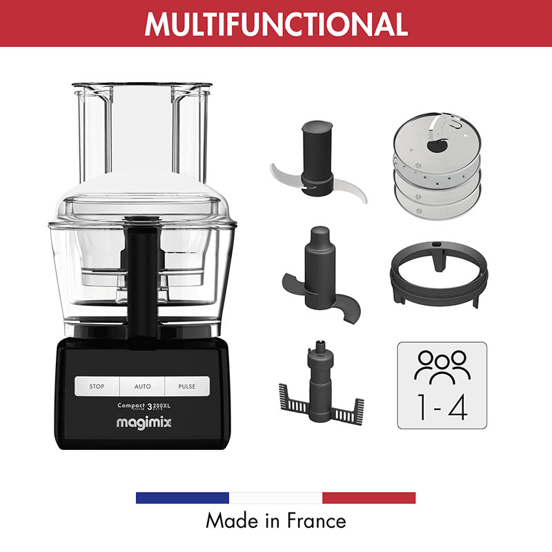 3200 XL Food Processor 18373, Black