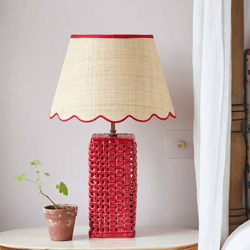 Raffia Scallop Lampshade