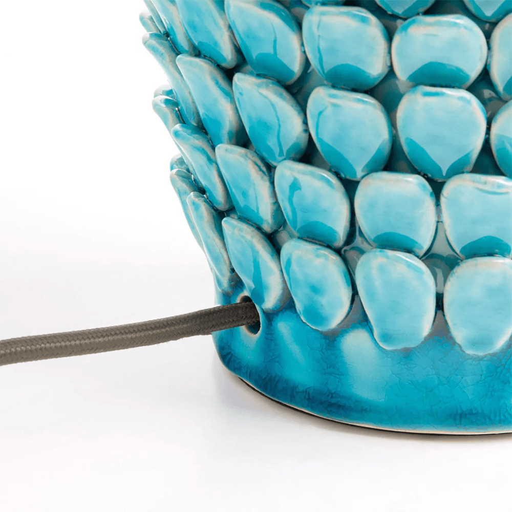 Stucco Table Lamp, Turquoise