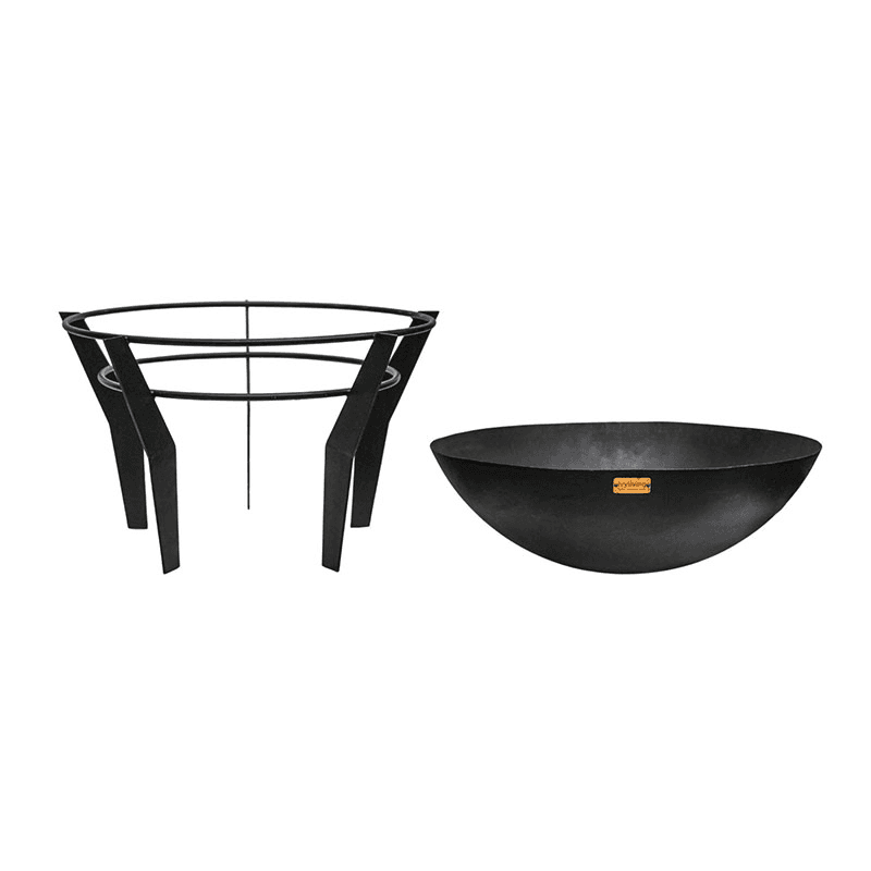 Kendal Fire Pit on Stand, Black