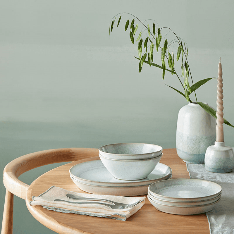 12 Piece Tableware Set, Kiln Green