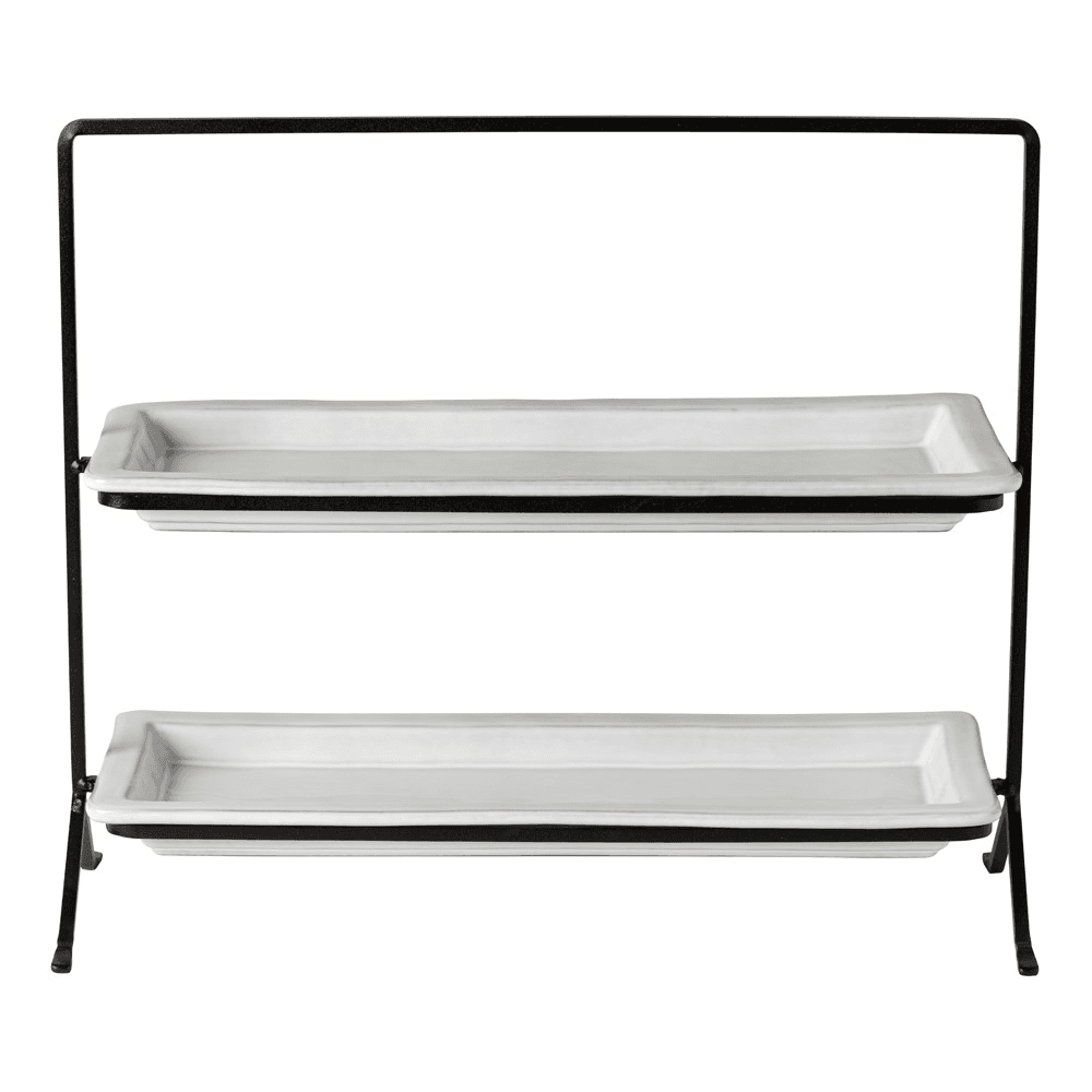 Plano 2 tier serving stand, Black