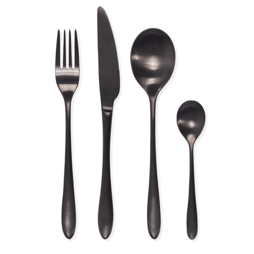 Image showing the 16 Piece Cutlery Set, Black product.
