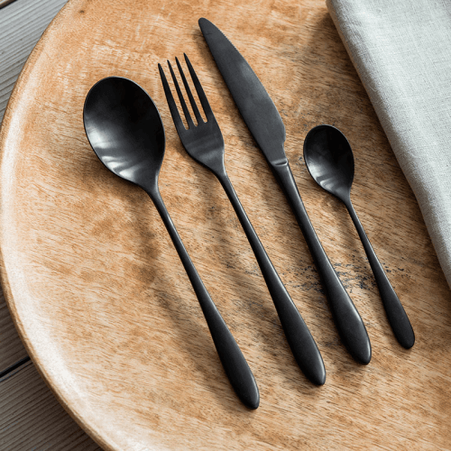 Image showing the 16 Piece Cutlery Set, Black product.