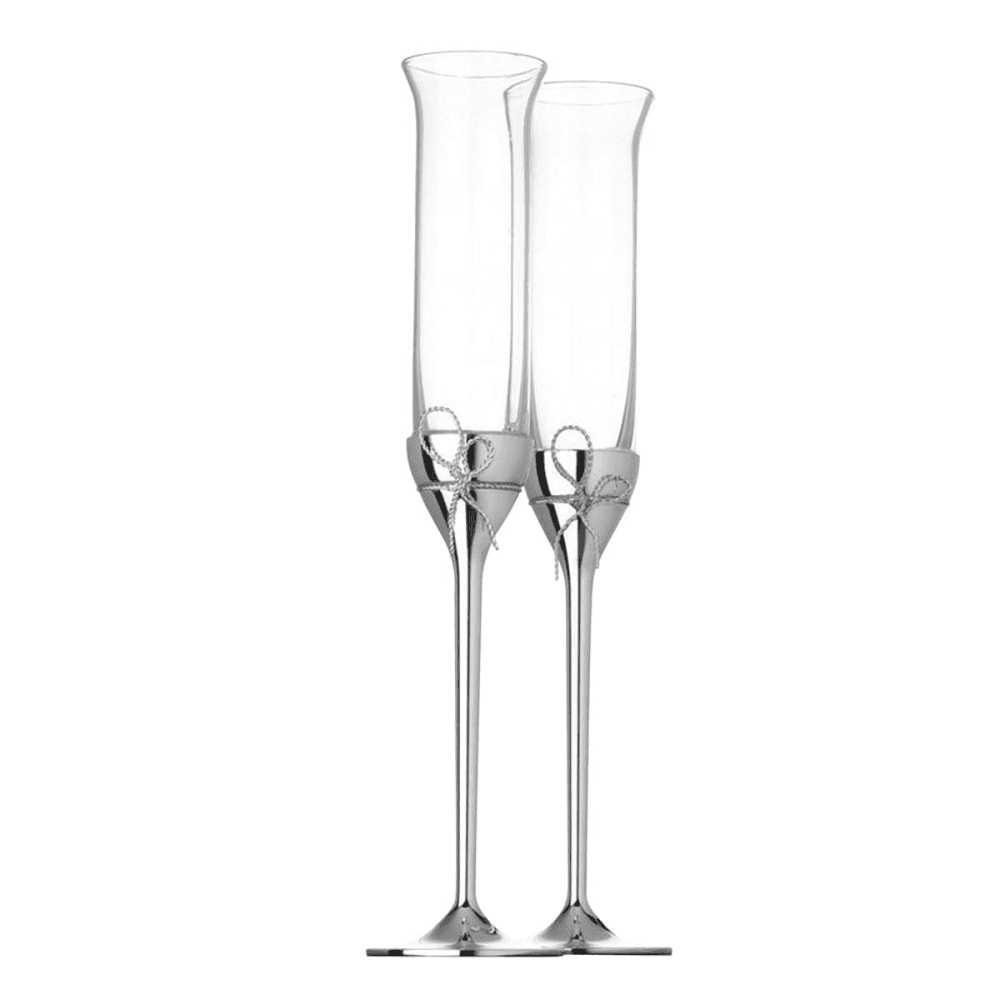 Love Knots Pair of Toasting Flutes