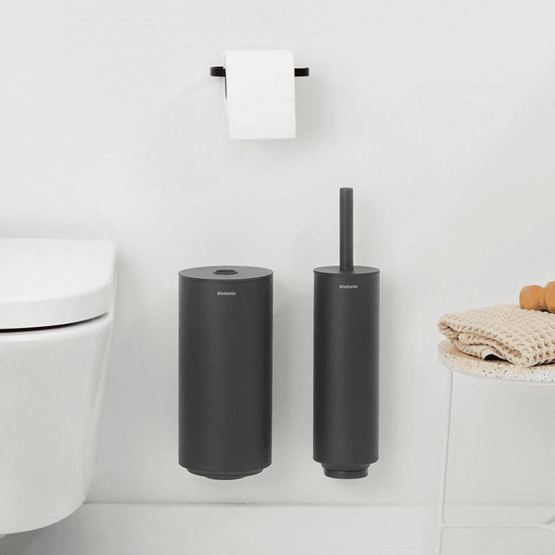 MindSet Set of 3 Toilet Accessories, Mineral Infinite Grey