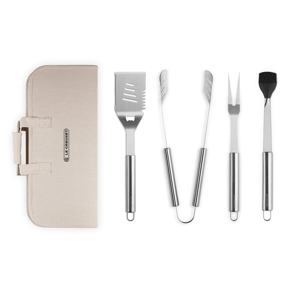 BBQ Set of 4 Tools with Carry Case, Black Onyx
