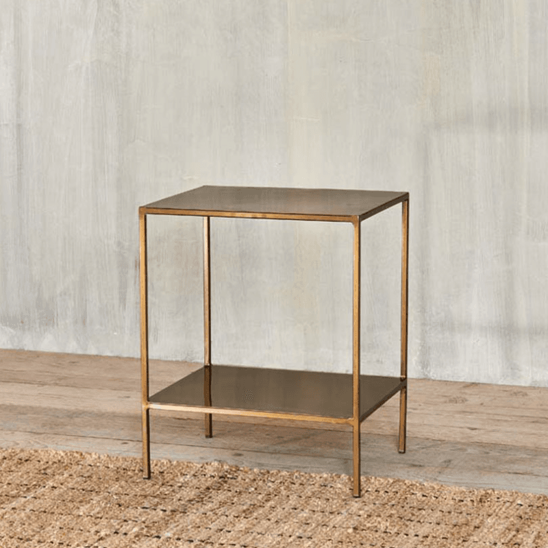 Mahi Side Table, Antique Brass