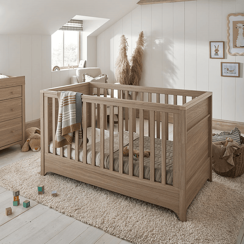 Barton 3 Piece Nursery Furniture Set (excl. Mattress), Natural Oak